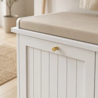 HOMCOM Banco Zapatero Mueble para Entrada Cojín Acolchado 2 Cajones Abatibles 8-10 Pares de Zapatos(m-8)