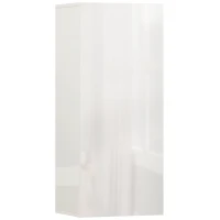 HOMCOM Mobiletto Bagno Pensile con 2 Ripiani in Vetro Regolabili e Anta Senza Maniglia, Bianco Lucido(m-1)