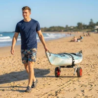 HOMCOM Carrello per Kayak Pieghevole Pneumatici 25cm Adatto a Tutte Superfici(m-10)