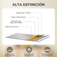 HOMCOM Espejo de Pared Redondo Ø 61 cm Marco de Aleación de Aluminio para Baño Dormitorio Salón Pasillo Dorado(m-5)