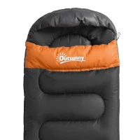 Outsunny Sleeping Bag for Adults, Lightweight & Compact Sleeping Bag, 3 Seasons, Grey(m-11)