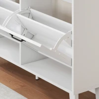 HOMCOM Mueble para Zapatos 4 Cajones Abatibles Ahorraespacio con Estantes Regulables Blanco(m-12)