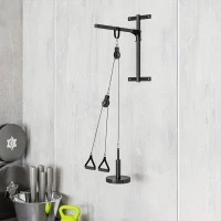 SPORTNOW Pulley Machine Home Gym e Puleggia LAT Machine, Attacco per Dischi Pesi Universali e Accessori(m-9)