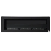 HOMCOM Lareira de Bioetanol de Parede com Depósito de 1 L Tempo de Combustão 3H para Interiores 20 m² 120x15x40 cm Preto(m-11)