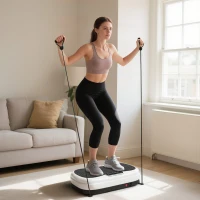 SPORTNOW Plataforma Vibratoria con 50 Velocidades 3 Programas Pantalla LED Mando a Distancia Bandas Elásticas Ejercicio en Casa(m-2)