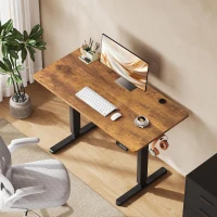 Elektrisch höhenverstellbarer Schreibtisch, leiser Motor mit 3‑fach Memory und Anti‑Kollisionssystem, 120 × 60 cm, 120x60x72-120 cm, Braun(m-2)