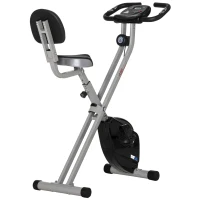 Vélo d'appartement pliable - Collaboration Aosom.fr x FFHandball - 8 niveaux de résistance, dossier selle réglable, gris(m-1)