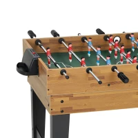 SPORTNOW Table multijeux 13 en 1, table de jeu baby-foot, billard, ping-pong, 121x109x80cm, pour enfants et adultes, noyer clair(m-12)