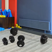 HOMCOM Dumbbell and Barbell Set with 65kg Adjustable Barbell Weights Set, for Home Gym - Black(m-10)