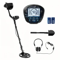 Outsunny Détecteur de métaux pour adultes, bobine de recherche étanche IP68 avec écran LCD, détecteur d'or à 3 modes avec pelle(m-12)