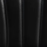 HOMCOM Lot de 2 Chaises de Salle à Manger, Chaises Cuisine sans Accoudoirs, Dossier Incurvé et Assise Rembourrée en PU, Noir(m-12)