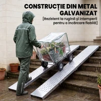 HOMCOM Set 2 Rampe de Încărcare Pliabile, 180x25,5 cm, 400kg, pentru Moto/ATV/Remorcă/Pick-Up, Argintiu(m-6)