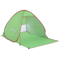 Outsunny Tenda da Spiaggia Pop Up con Protezione UV 30+ e Borsa di Trasporto, 200x150x119 cm, Verde(m-1)