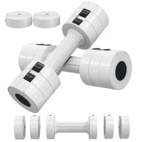 SPORTNOW Set de 2 haltères ensemble musculation disques poids réglables en acier et boîte de rangement 2 x 2,5 kg blanc(m-16)