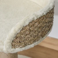 PawHut Árbol Rascador para Gatos Pequeño 49 cm Torre para Gatos con Poste de Yute Cama y Bola Colgante 40x40x49 cm Café(m-7)