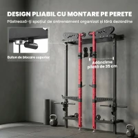 SPORTNOW Stație multifuncțională pentru sală, trainer Lat Pulldown, crossover, suport pentru greutăți(m-4)