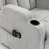 HOMCOM Poltrona alzapersone elettrica in ciniglia con massaggio e calore, grigio chiaro(m-6)