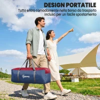 Outsunny Tenda da campeggio 4-5 posti idrorepellente con protezione UV, 4,5x2,2x1,8 m, grigia(m-7)