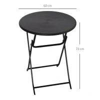 Outsunny Table basse extérieure pour 2 personnes, table de jardin ronde avec structure en acier, Ø 60 x 73H cm, gris foncé(m-3)