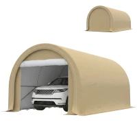 Outsunny Tente de garage résistant à l'eau protection UV UPF 30 + parois latéraux amovibles 5 x 3 m beige(m-12)