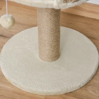 PawHut Árbol Rascador para Gatos Pequeño 49 cm Torre para Gatos con Poste de Yute Cama y Bola Colgante 40x40x49 cm Café(m-8)