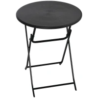 Outsunny Table basse extérieure pour 2 personnes, table de jardin ronde avec structure en acier, Ø 60 x 73H cm, gris foncé(m-1)