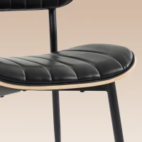 HOMCOM Lot de 2 Chaises de Salle à Manger, Chaises Cuisine sans Accoudoirs, Dossier Incurvé et Assise Rembourrée en PU, Noir(m-10)