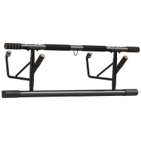 SPORTNOW Barra de Elevação Multifuncional Barra de Elevação de Parede com Bandas Elásticos de Resistência 100x50x27 cm Preto e Laranja(m-1)