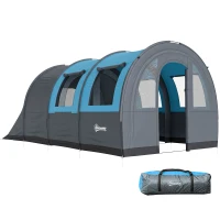 Outsunny Tente de camping 3 personnes avec 2 portes de chambre et sac de transport, dim. 480x260x200 cm(m-17)