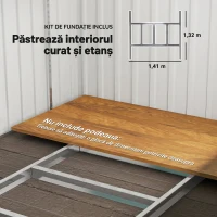 Outsunny Depozit pentru Unelte din Metal 1.5x2m cu Bază, Ușă Glisantă și Acoperiș Înclinat, Verde(m-6)