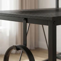 HOMCOM Reversible 'L' LED Light Gaming/Work Desk - Black(m-13)