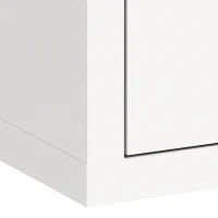 HOMCOM Wall Mount Medicine Cabinet with Combination and Key Lock, 2 Tier Stainless Steel First Aid Cabinet, White(m-13)