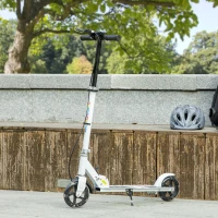 AIYAPLAY Trottinette enfants 3 à 8 ans, trottinette pliable à 2 roues LED roues lumineuses, 4 réglages en hauteur, blanc(m-10)