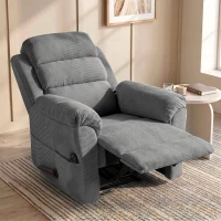 HOMCOM Poltrona relax massaggiante con riscaldamento e poggiatesta regolabile, grigio(m-5)
