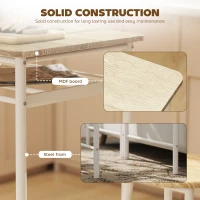 HOMCOM Bar Table Set, Bar Table and Stools Set, Footrest and Storage Shelf, for Kitchen, Dining Room, Pub, Cafe, White and Oak(m-7)