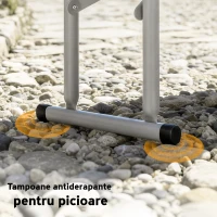 Set Outsunny de picnic pliabil cu 3 piese cu masă și 2 bănci din HDPE și metal, alb și gri deschis(m-8)