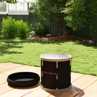 SPORTNOW 210L Outdoor Ice Bath Tub, with Lid, Cover, Carry Bag, Black(m-2)