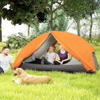 Outsunny Tenda da Campeggio 2 Posti con 2 Vestiboli, 2 Porte, 2 Finestre e Borsa di Trasporto, 2.8x2.25x1.1 cm, Arancione(m-9)