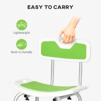 HOMCOM Tabouret de douche pour personnes âgées et handicapées hauteur réglable patins antidérapants support de pomme de douche(m-8)