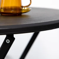 Outsunny Table basse extérieure pour 2 personnes, table de jardin ronde avec structure en acier, Ø 60 x 73H cm, gris foncé(m-9)