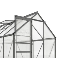 Outsunny Serre de jardin en aluminium polycarbonate avec fondation, serre avec fenêtre réglable porte coulissante 190x375x199cm(m-13)