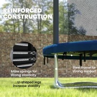 SPORTNOW 6ft Trampoline with Safety Enclosure Net, Steel Frame Outdoor Trampoline, with Edge, Safety Cover(m-7)