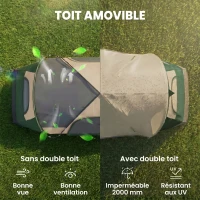 Outsunny Tente de camping familiale 6 pers. double toit étanche de 3 000 mm légère ventilée facile à monter(m-4)