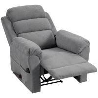 HOMCOM Poltrona relax massaggiante con riscaldamento e poggiatesta regolabile, grigio(m-7)