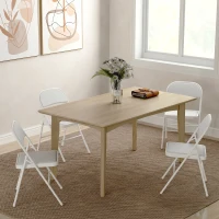 HOMCOM Set 4 Sedie Pieghevoli Imbottite in Finta Pelle PU e Metallo, 45x46x78 cm, Bianco(m-7)