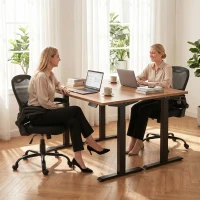 HOMCOM Cadeira de Escritório Ergonômica Cadeira de Escritório em Malha Apoios de Braço Rebatíveis Altura Ajustável Função de Balanço Preta(m-5)