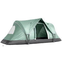 Outsunny Tienda de Acampada para 5-6 Personas Impermeable 3000mm+ con Bolsa de Transporte y Gancho 455x220x180 cm Verde(m-1)