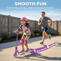 AIYAPLAY Electric Scooter for Kids Aged 4-7 Years, with Flashing LED Lights, Rear Auxiliary Wheels, Purple(m-6)
