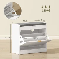 HOMCOM Schuhbank, Aufbewahrungsbank, gepolsterte Sitzfläche, klappbare Schublade, Tür mit Muster 60 x 26 x 52,5 cm, Weiß(m-3)