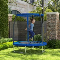 SPORTNOW 6ft Trampoline with Safety Enclosure Net, Steel Frame Outdoor Trampoline, with Edge, Safety Cover(m-14)